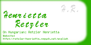 henrietta retzler business card